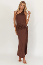 Kimbra Waist Sash Midi Dress Chocolate