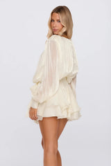Styled Selections Long Sleeve Mini Dress Cream
