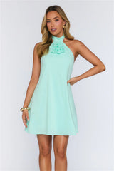 Need This Edit Halter Mini Dress Aqua