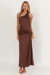 Kimbra Waist Sash Midi Dress Chocolate